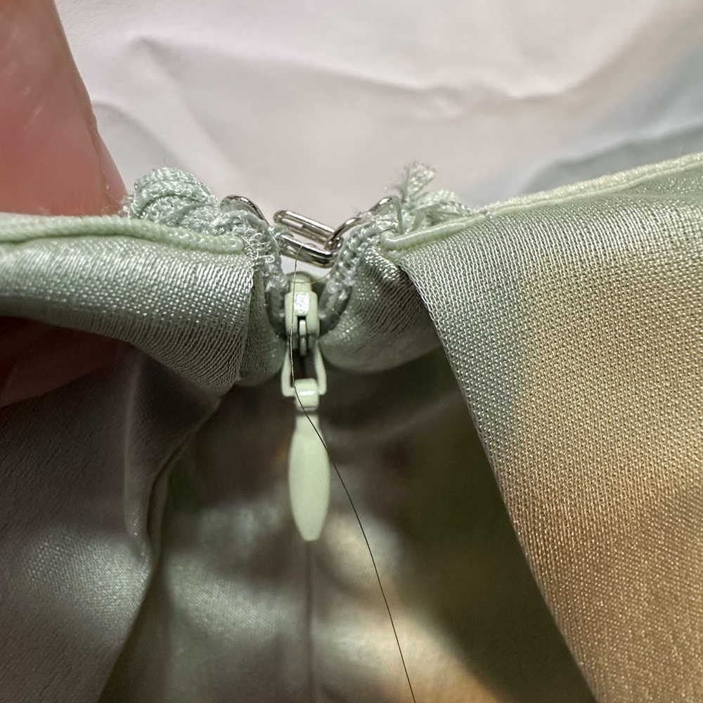 Lulus Womens Off the Shoulder Dress Asymmetrical Hem Satin Green - Picture 7 of 13